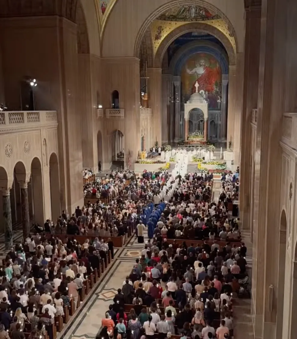 The Basilica of the National Shrine of the Immaculate Conception in Washington DC welcomed record numbers of new converts at the Easter Vigil