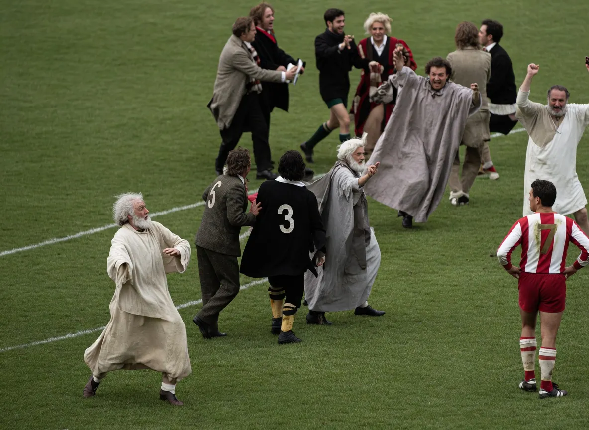 Inspired by Monty Python’s philosopher’s football.